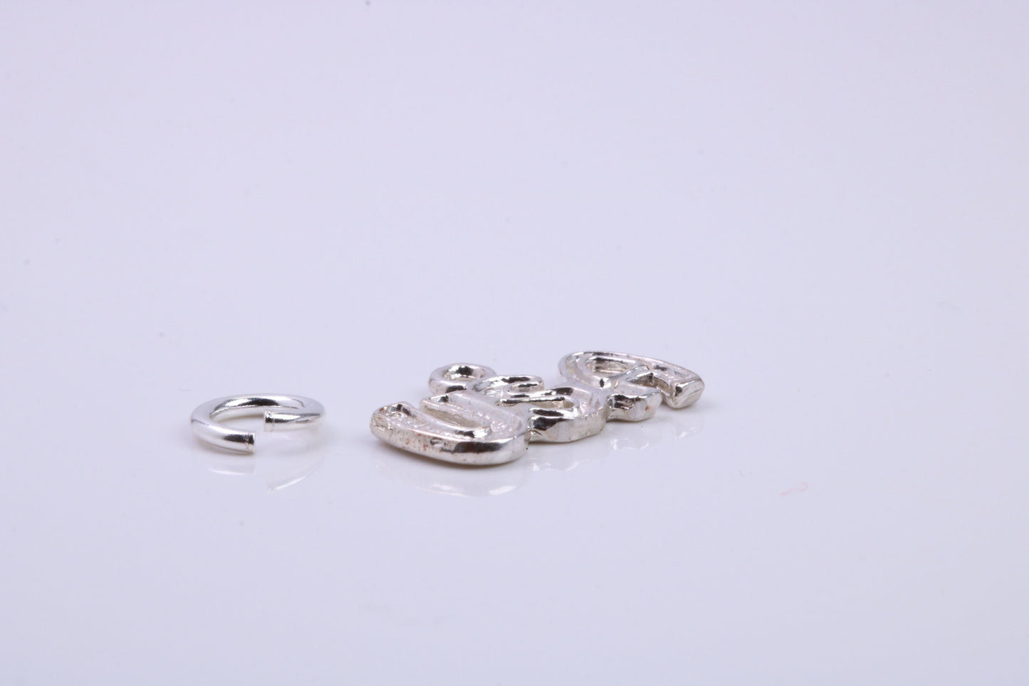 USA Charm, Traditional Charm, Made from Solid 925 Grade Sterling Silver, Complete with Attachment Link