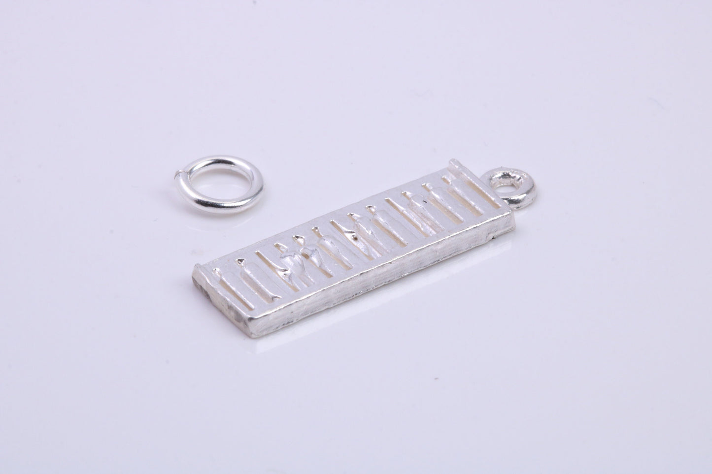 Key Board Charm, Traditional Charm, Made from Solid 925 Grade Sterling Silver, Complete with Attachment Link