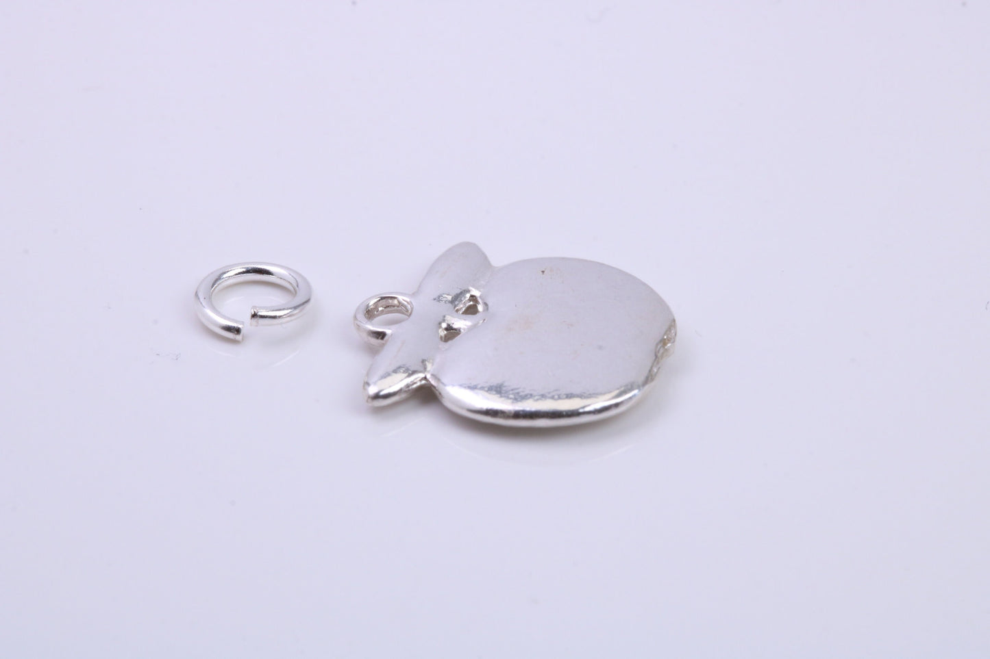 Apple Charm, Traditional Charm, Made from Solid 925 Grade Sterling Silver, Complete with Attachment Link