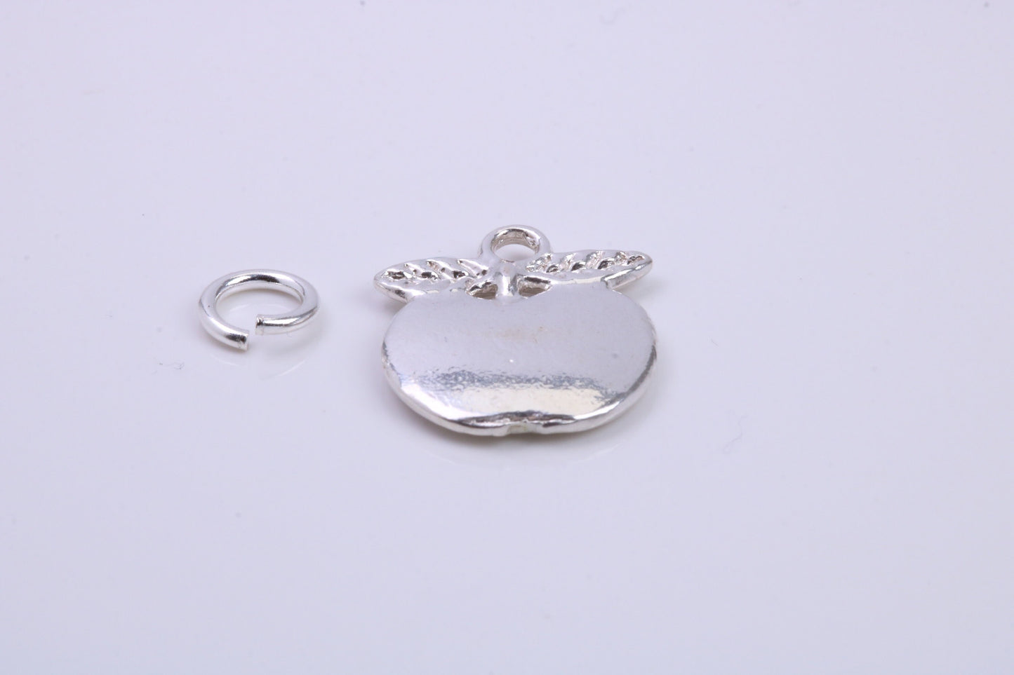 Apple Charm, Traditional Charm, Made from Solid 925 Grade Sterling Silver, Complete with Attachment Link