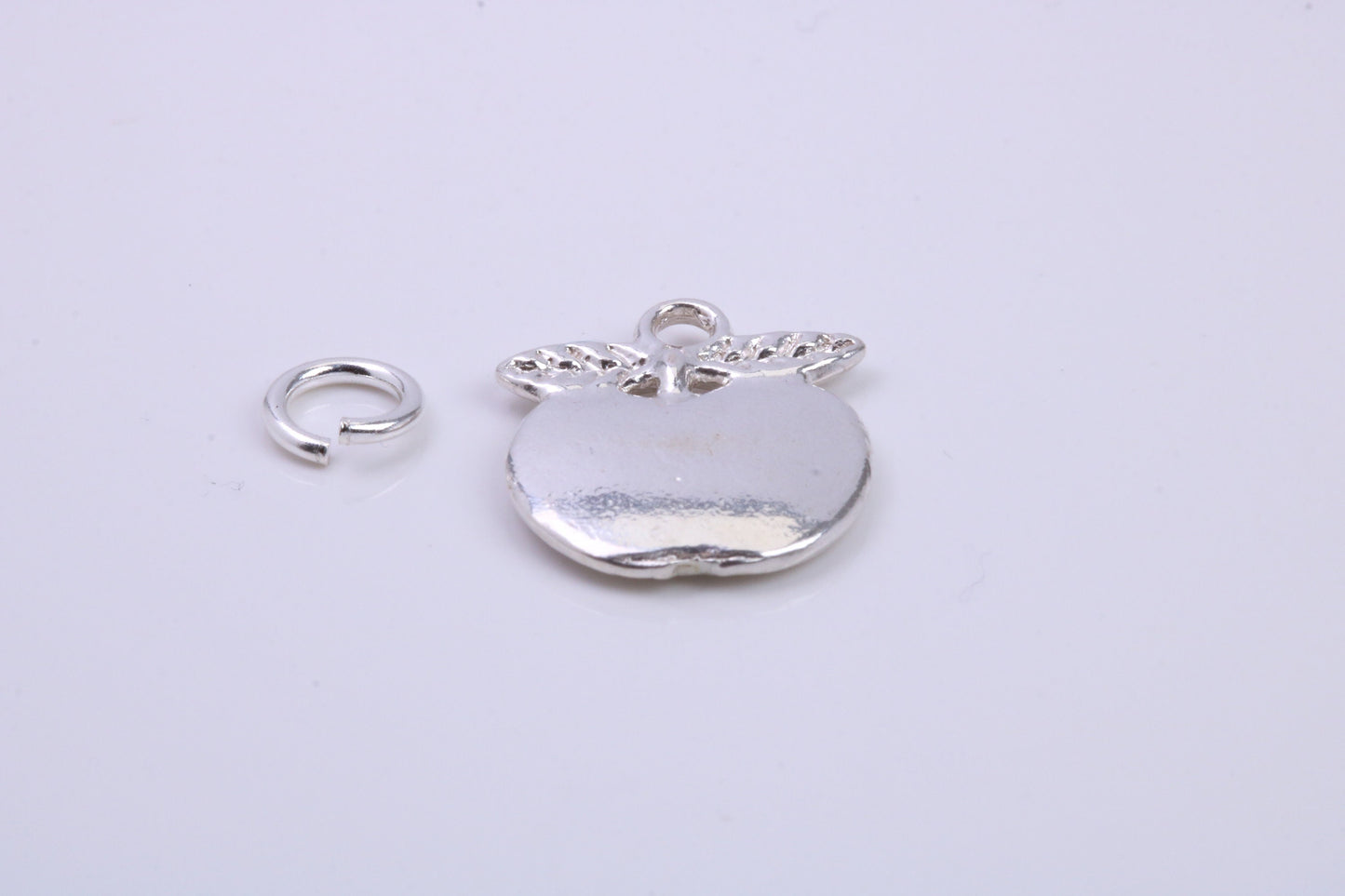 Apple Charm, Traditional Charm, Made from Solid 925 Grade Sterling Silver, Complete with Attachment Link