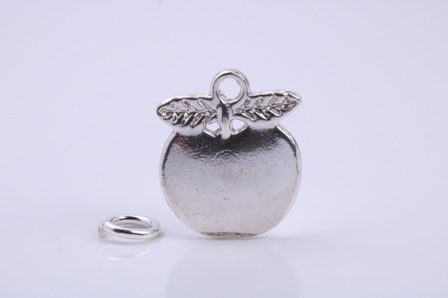 Apple Charm, Traditional Charm, Made from Solid 925 Grade Sterling Silver, Complete with Attachment Link