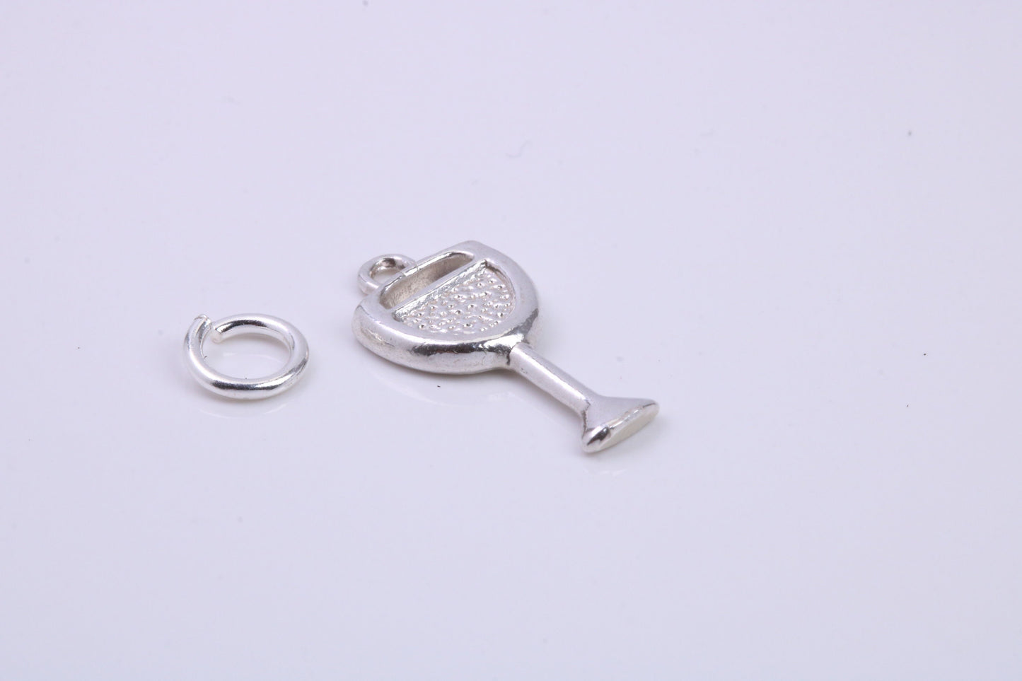 Wine Glass Charm, Traditional Charm, Made from Solid 925 Grade Sterling Silver, Complete with Attachment Link