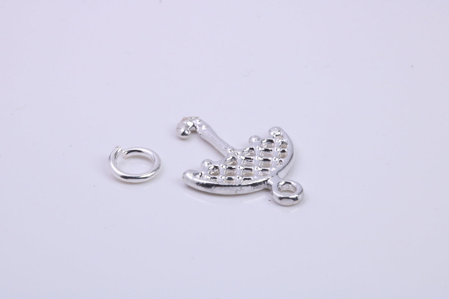 Umbrella Charm, Traditional Charm, Made from Solid 925 Grade Sterling Silver, Complete with Attachment Link