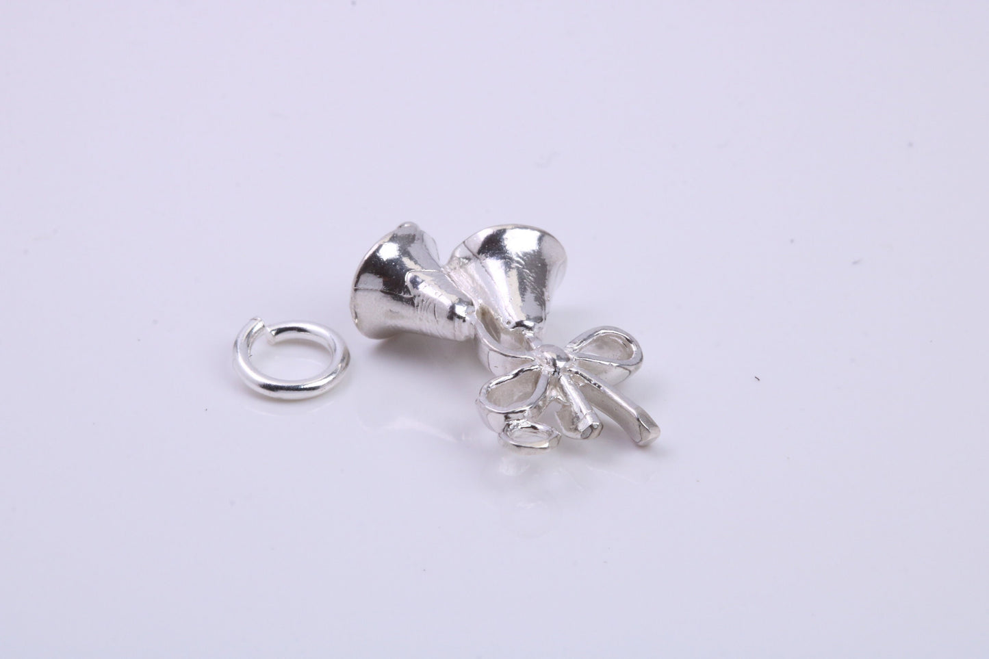 Wedding Bells Charm, Traditional Charm, Made from Solid 925 Grade Sterling Silver, Complete with Attachment Link