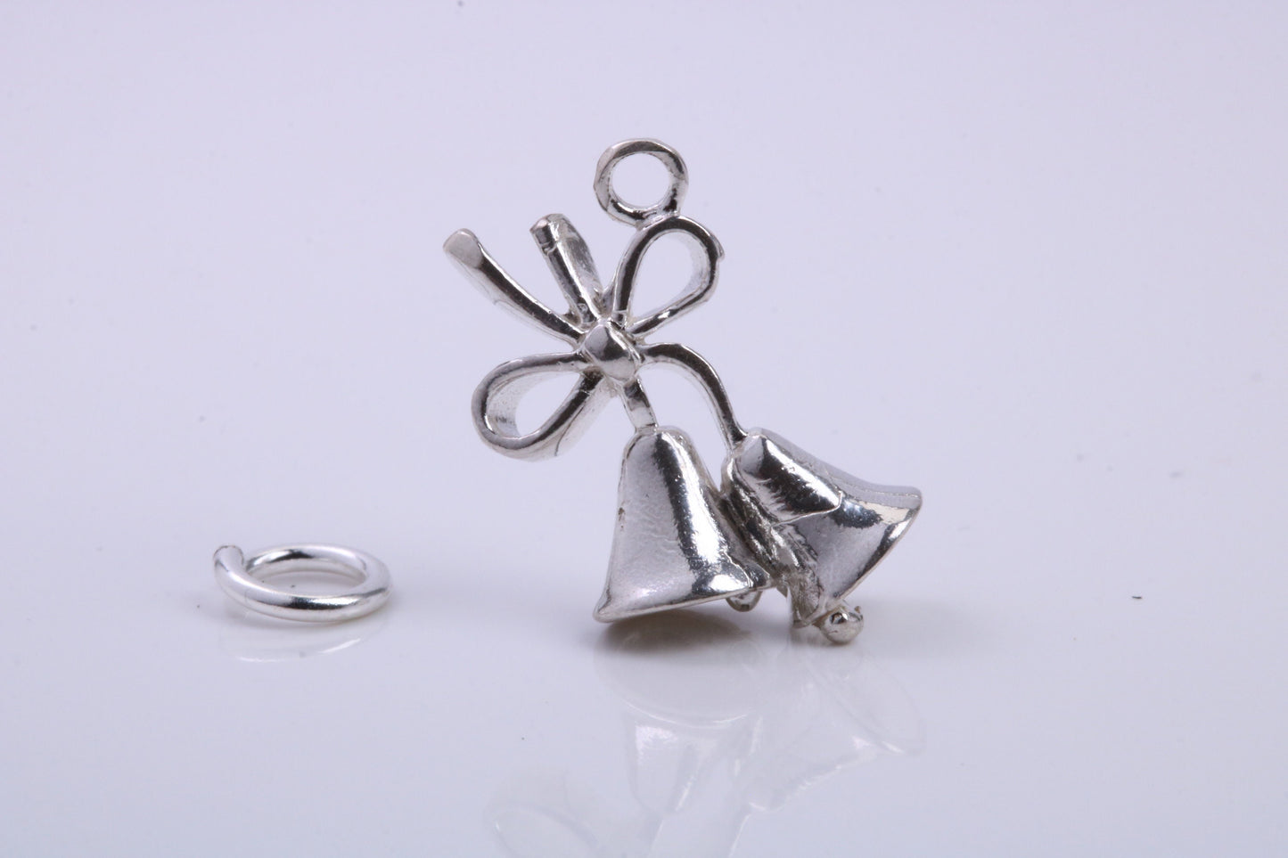 Wedding Bells Charm, Traditional Charm, Made from Solid 925 Grade Sterling Silver, Complete with Attachment Link