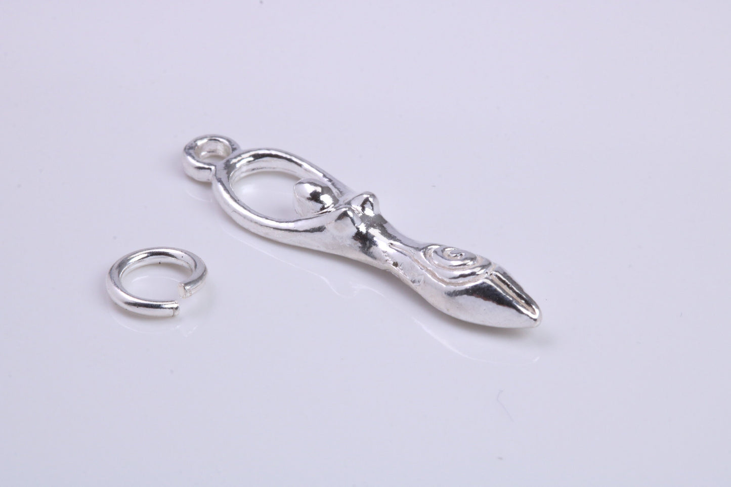 Spiral Goddess Charm, Traditional Charm, Made from Solid 925 Grade Sterling Silver, Complete with Attachment Link