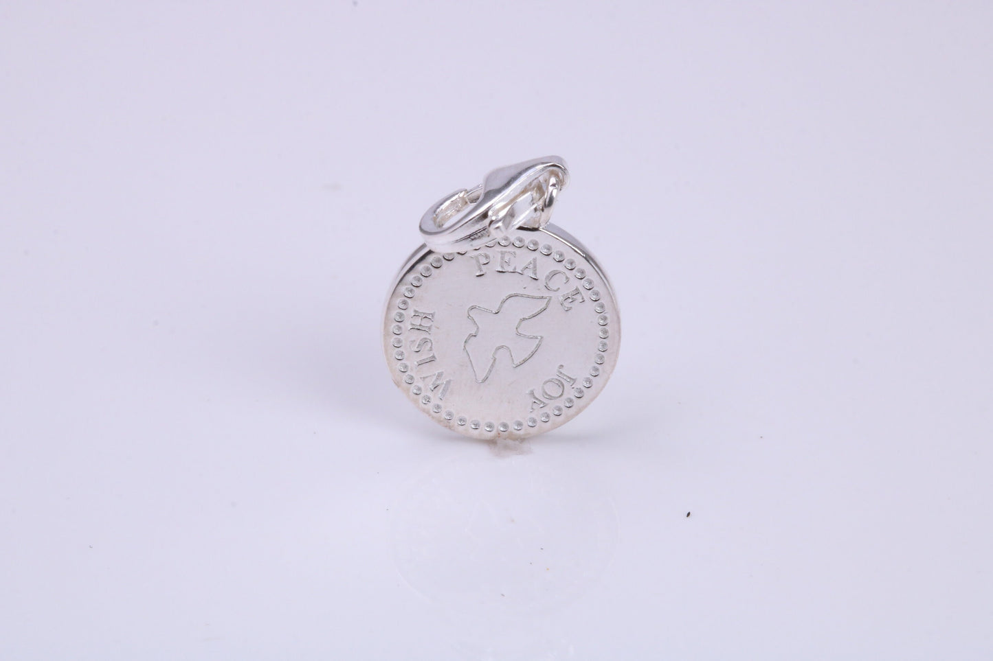 Peace, Joy and Wish Charm, Traditional Charm, Made from Solid 925 Grade Sterling Silver, Complete with Attachment Link