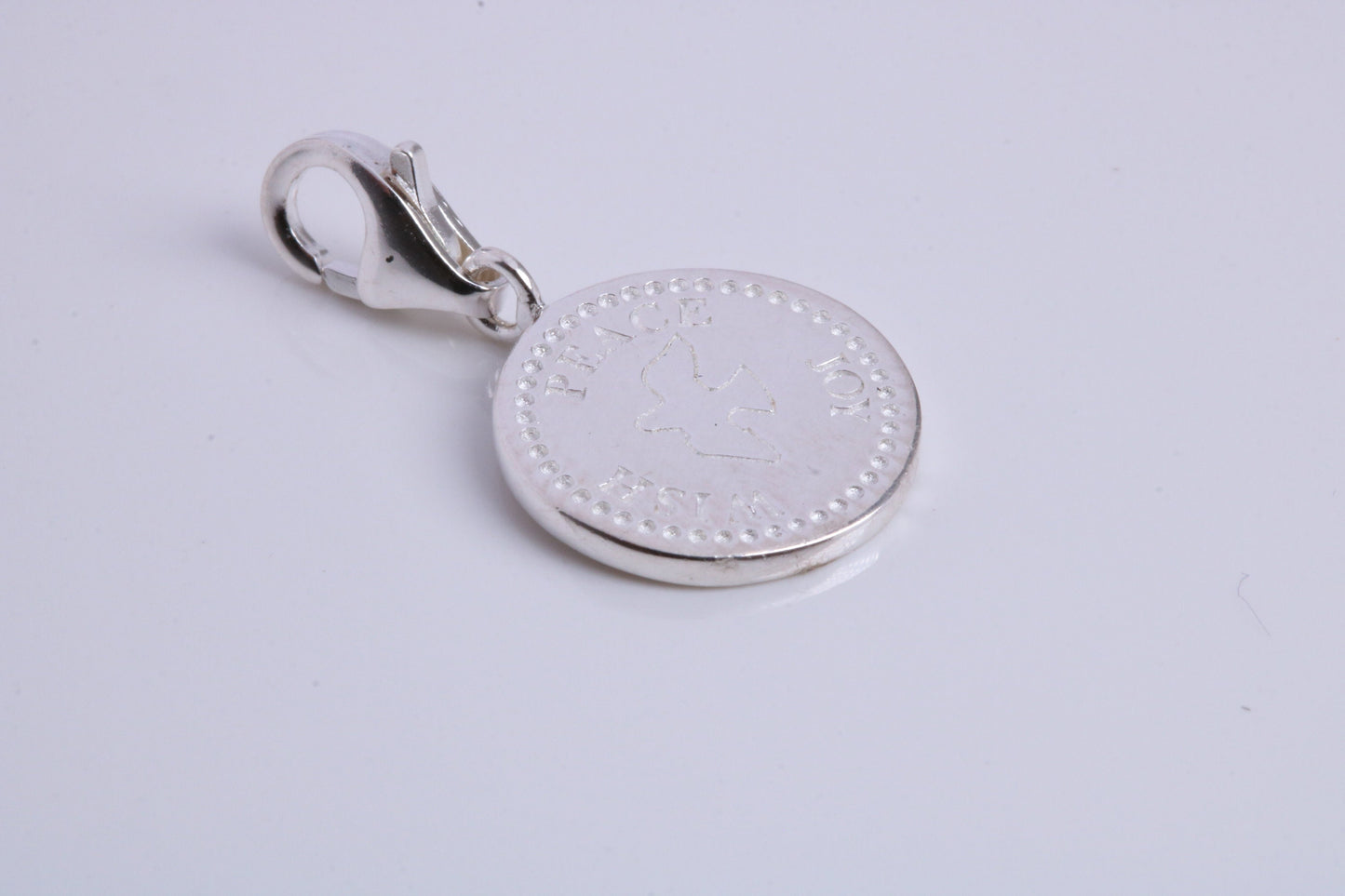 Peace, Joy and Wish Charm, Traditional Charm, Made from Solid 925 Grade Sterling Silver, Complete with Attachment Link