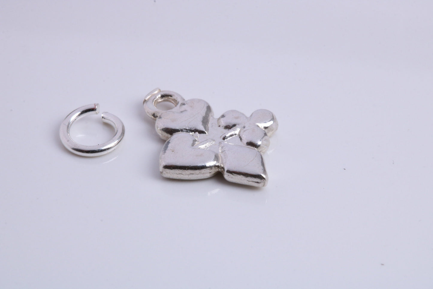Playing Cards Symbols Charm, Traditional Charm, Made from Solid 925 Grade Sterling Silver, Complete with Attachment Link