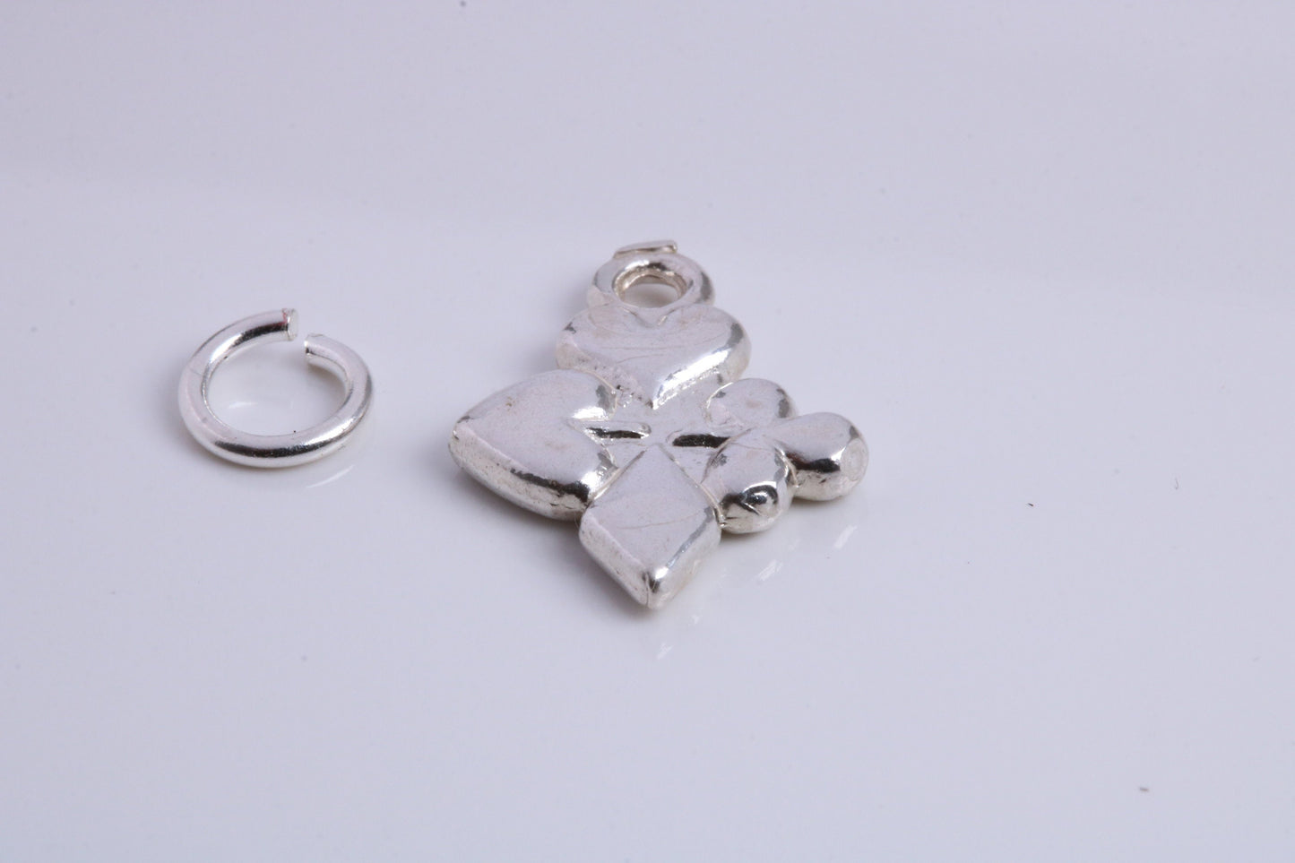 Playing Cards Symbols Charm, Traditional Charm, Made from Solid 925 Grade Sterling Silver, Complete with Attachment Link
