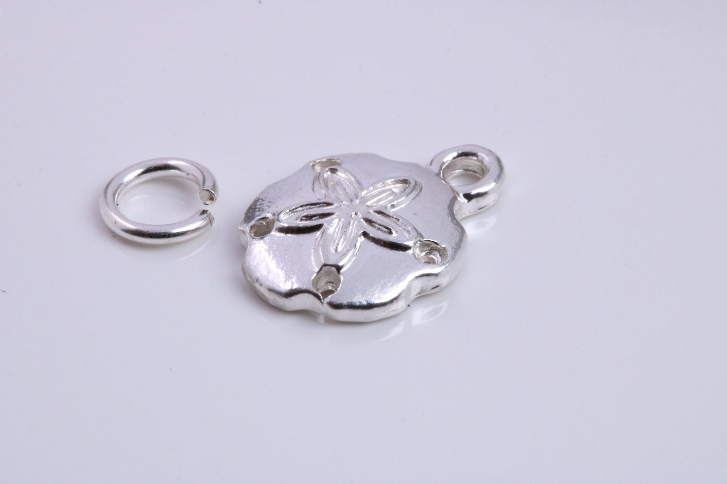 Star Fish Fossil Charm, Traditional Charm, Made from Solid 925 Grade Sterling Silver, Complete with Attachment Link