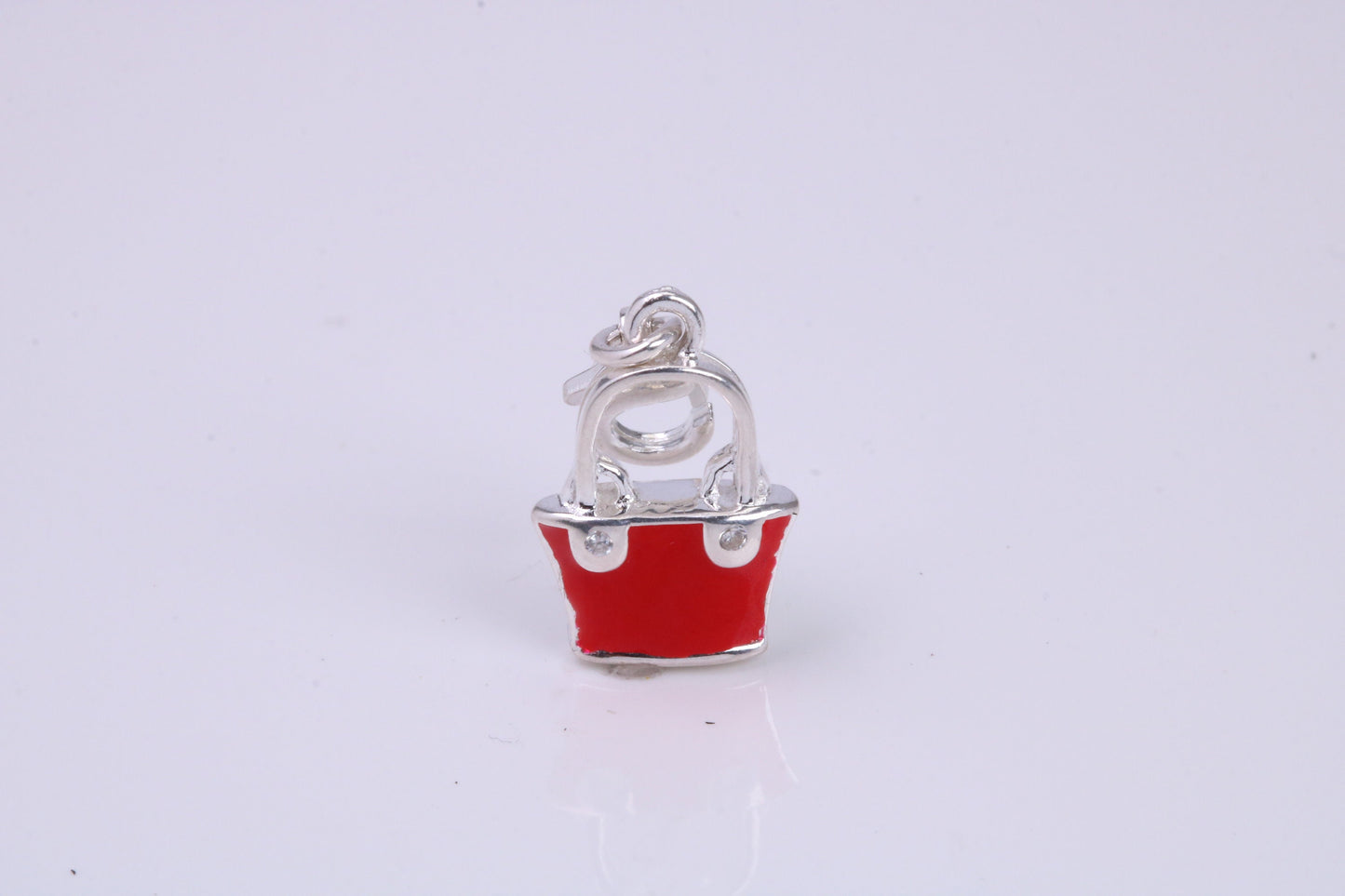 Hand Bag Charm, Traditional Charm, Made from Solid 925 Grade Sterling Silver, Complete with Attachment Link