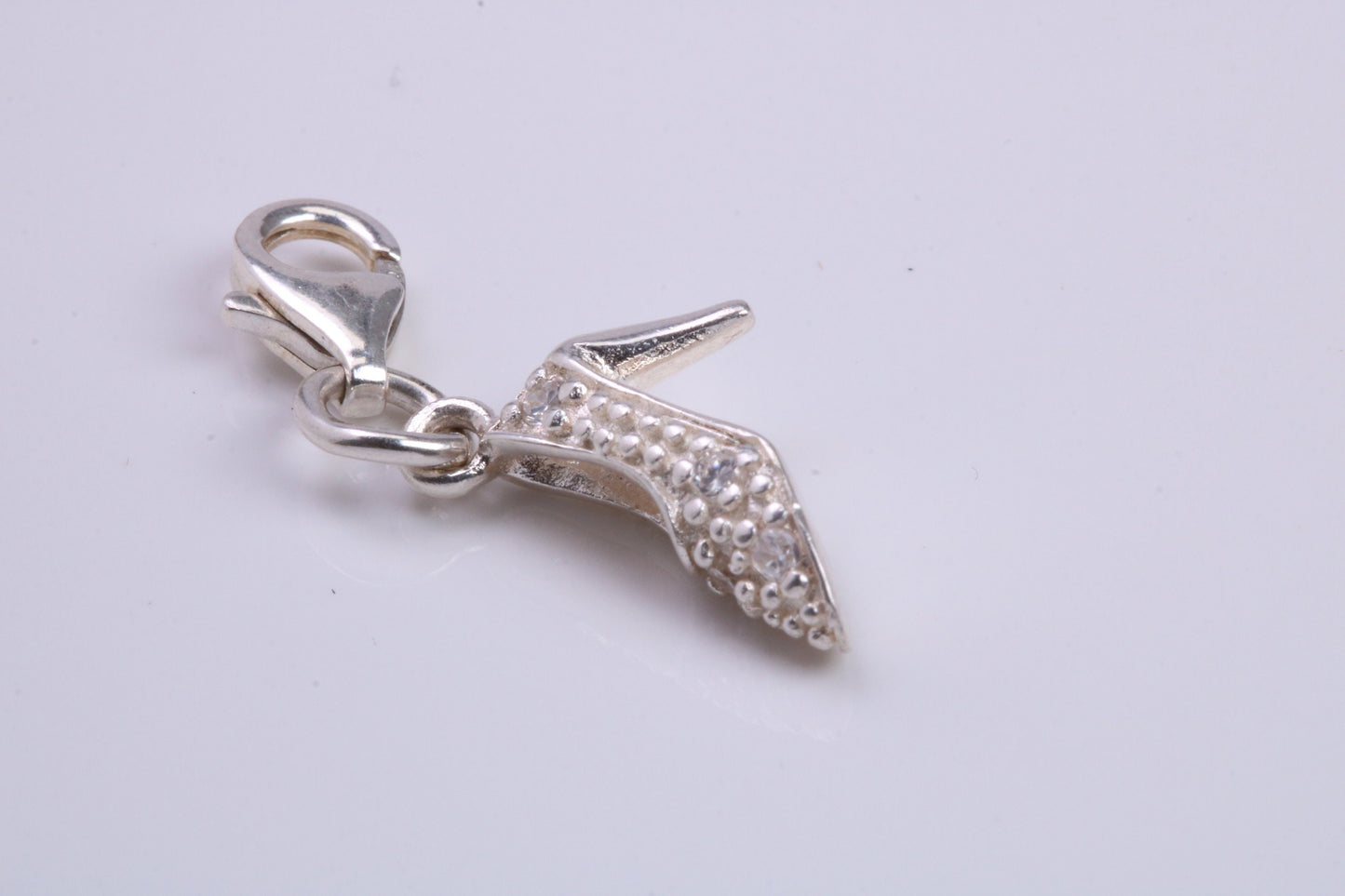 Stiletto Charm, Traditional Charm, Made from Solid 925 Grade Sterling Silver, Complete with Attachment Link