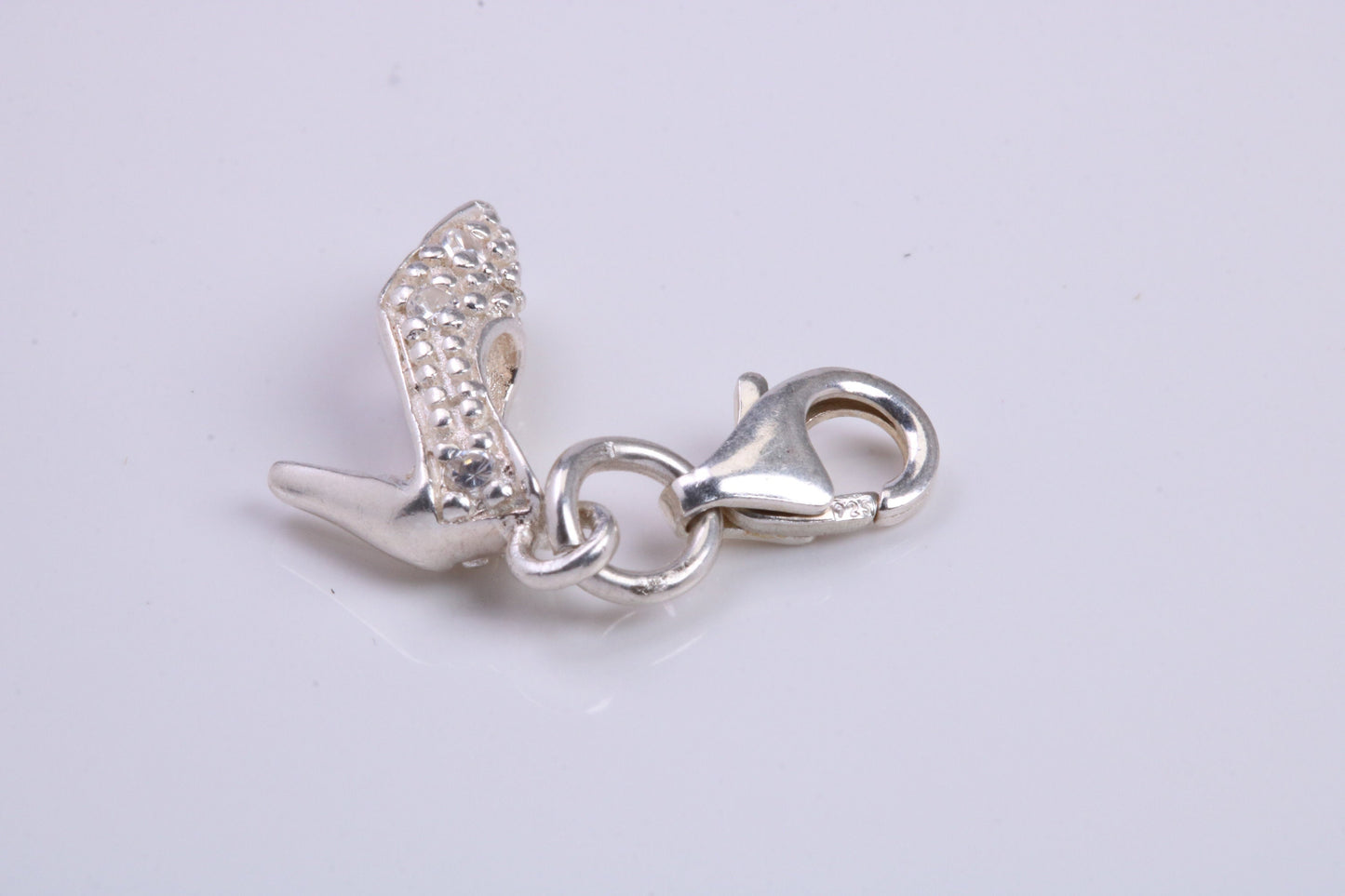 Stiletto Charm, Traditional Charm, Made from Solid 925 Grade Sterling Silver, Complete with Attachment Link
