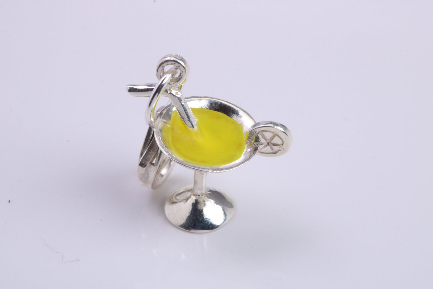 Cocktail Glass Charm, Traditional Charm, Made from Solid 925 Grade Sterling Silver, Complete with Attachment Link