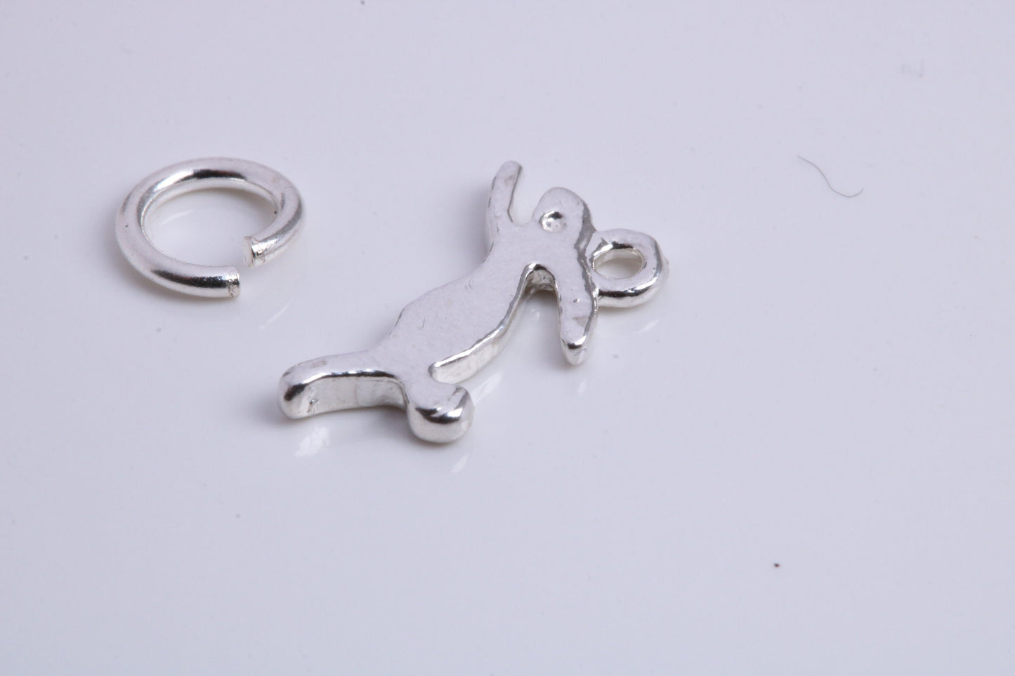 Hare Charm, Traditional Charm, Made from Solid 925 Grade Sterling Silver, Complete with Attachment Link