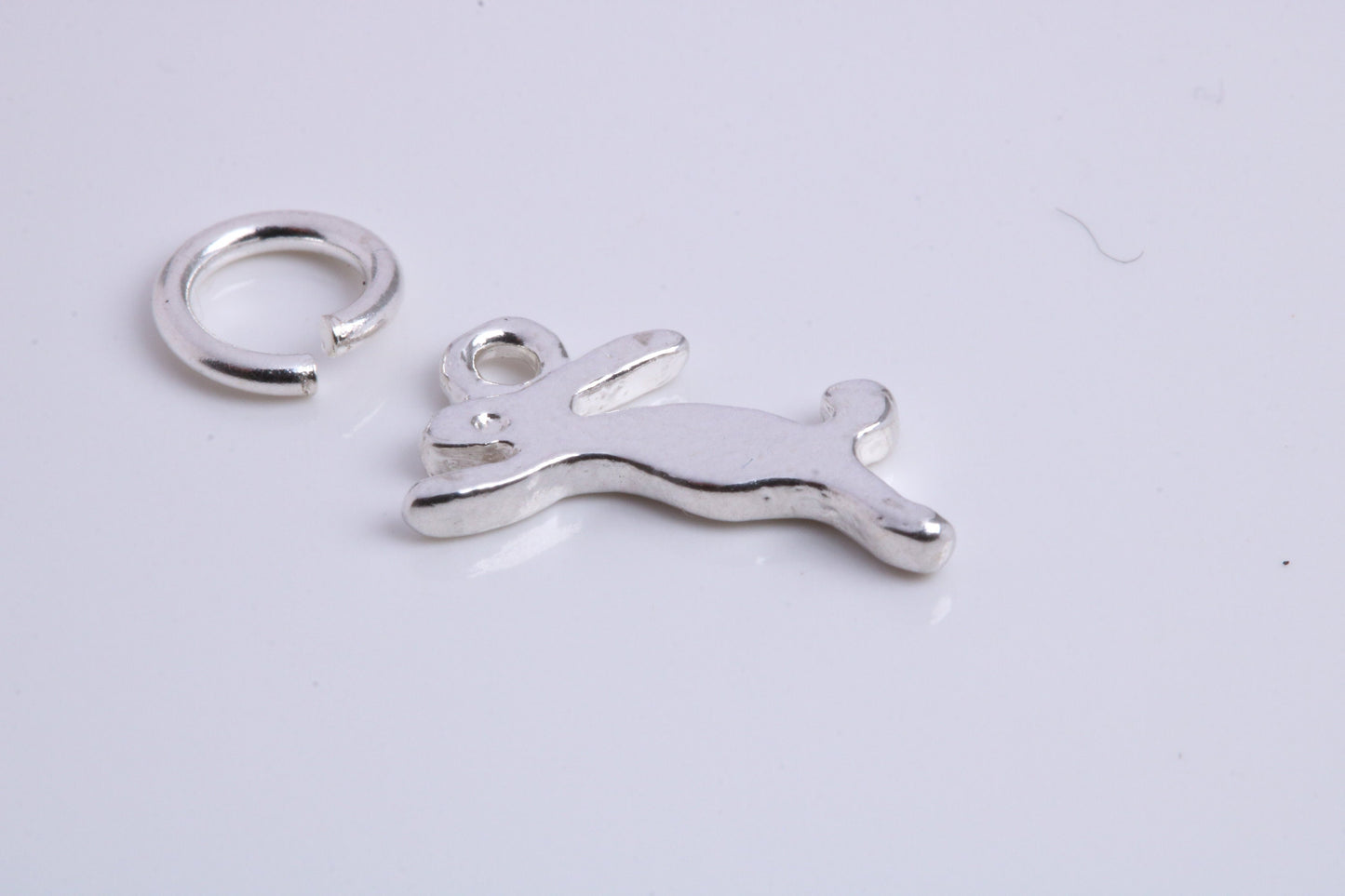 Hare Charm, Traditional Charm, Made from Solid 925 Grade Sterling Silver, Complete with Attachment Link