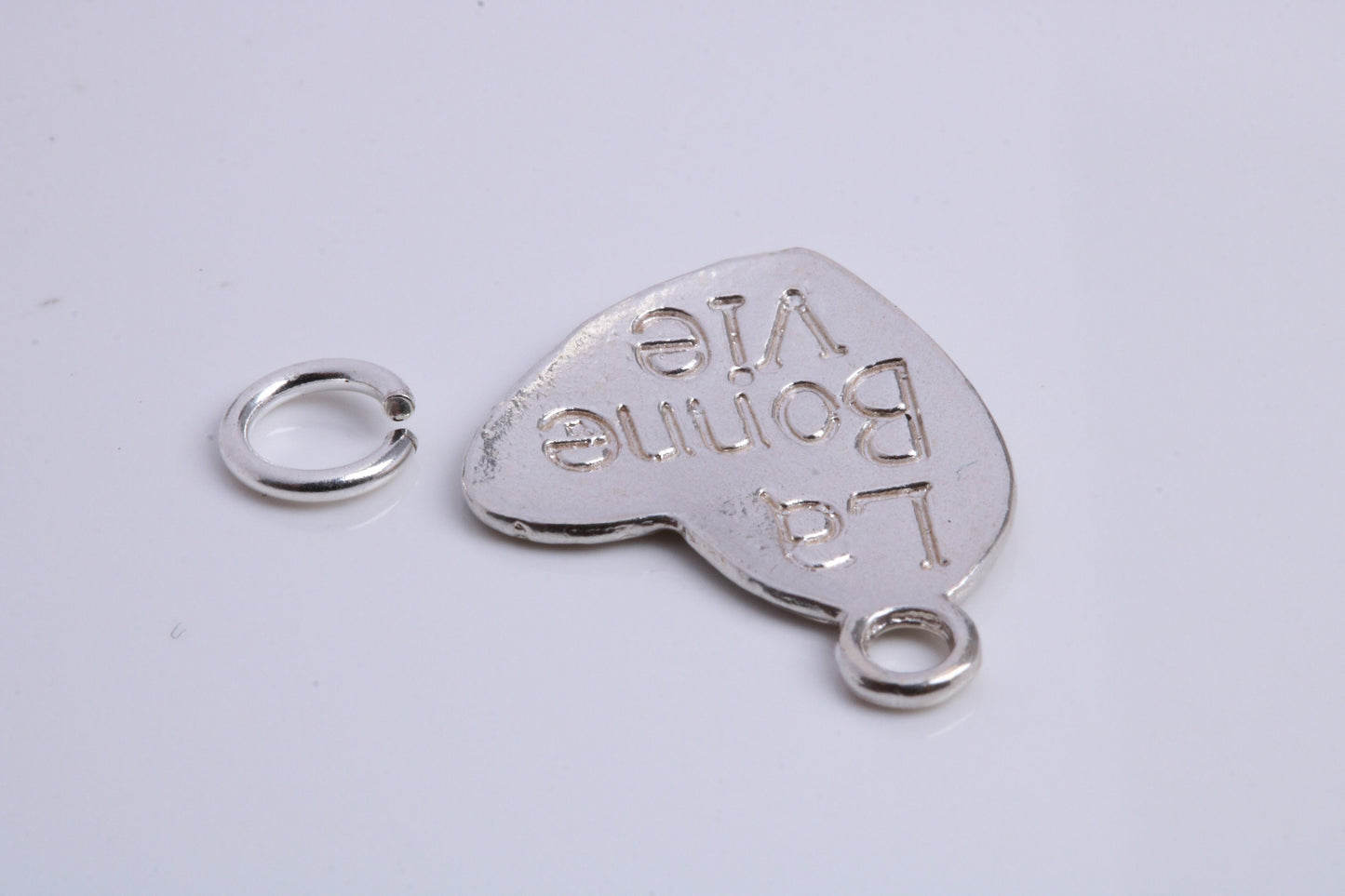 La Bonne Vie Charm, Traditional Charm, Made from Solid 925 Grade Sterling Silver, Complete with Attachment Link