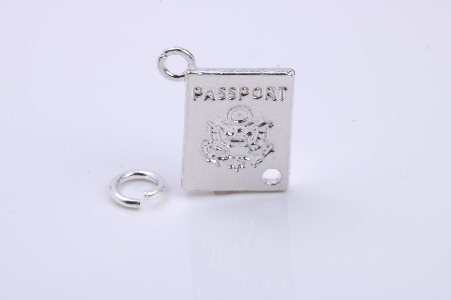 Passport Charm, Traditional Charm, Made from Solid 925 Grade Sterling Silver, Complete with Attachment Link