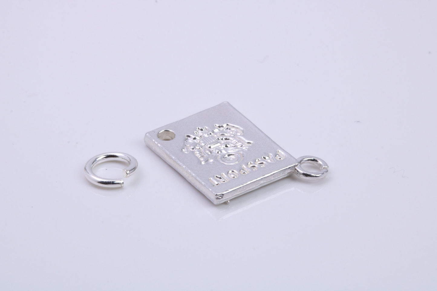 Passport Charm, Traditional Charm, Made from Solid 925 Grade Sterling Silver, Complete with Attachment Link