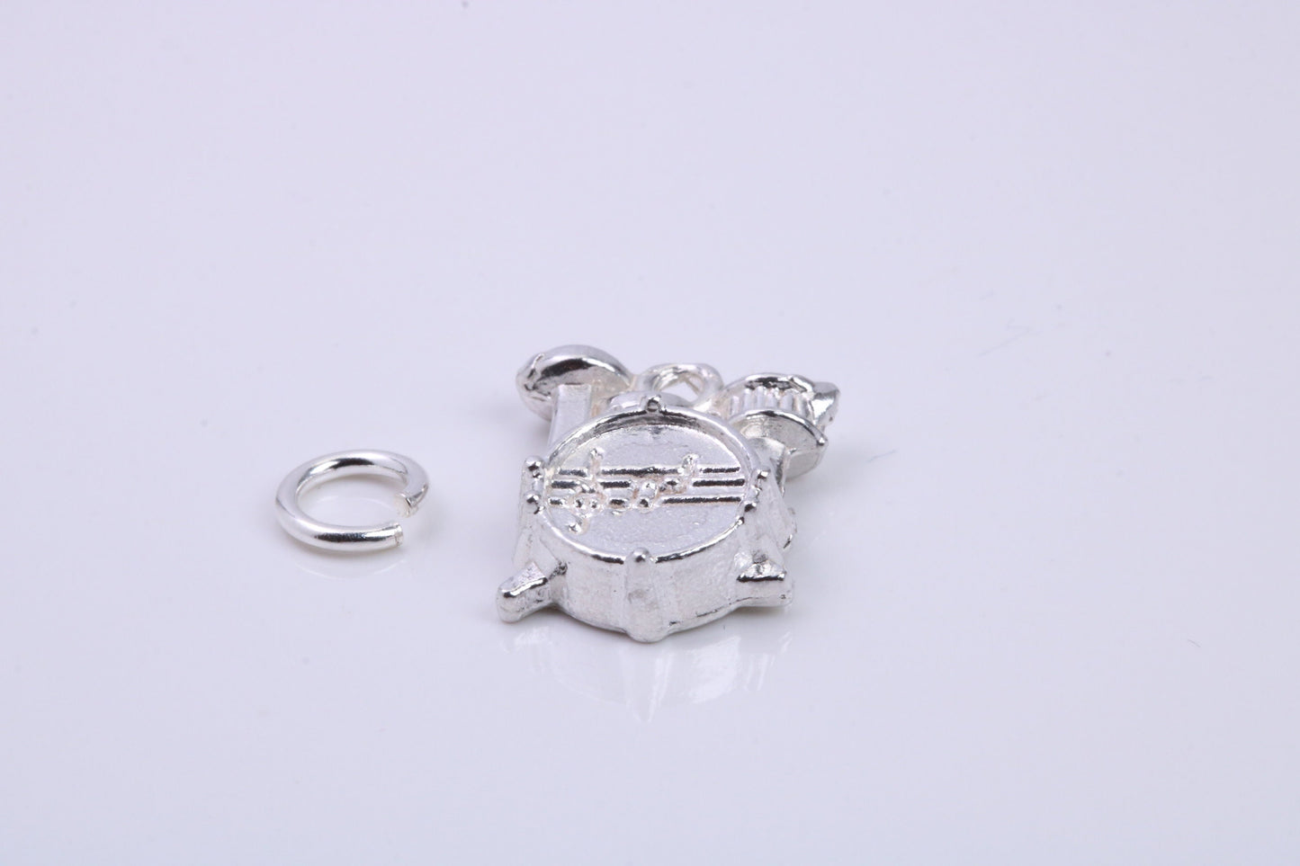 Drum Set Charm, Traditional Charm, Made from Solid 925 Grade Sterling Silver, Complete with Attachment Link