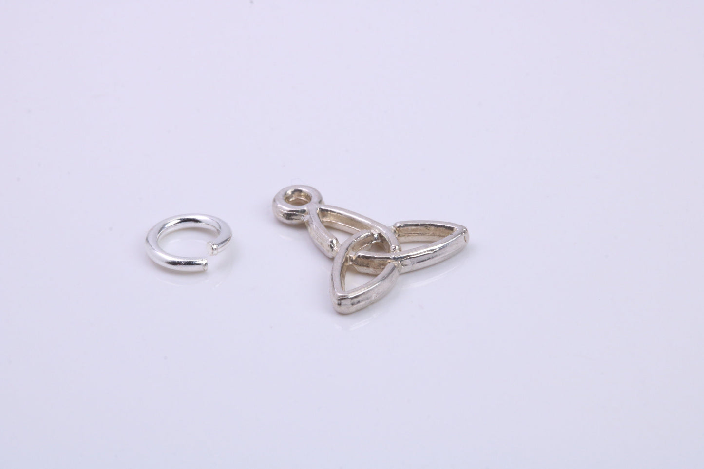 Trinity Knot Charm, Traditional Charm, Made from Solid 925 Grade Sterling Silver, Complete with Attachment Link
