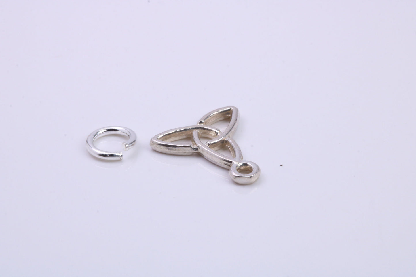 Trinity Knot Charm, Traditional Charm, Made from Solid 925 Grade Sterling Silver, Complete with Attachment Link