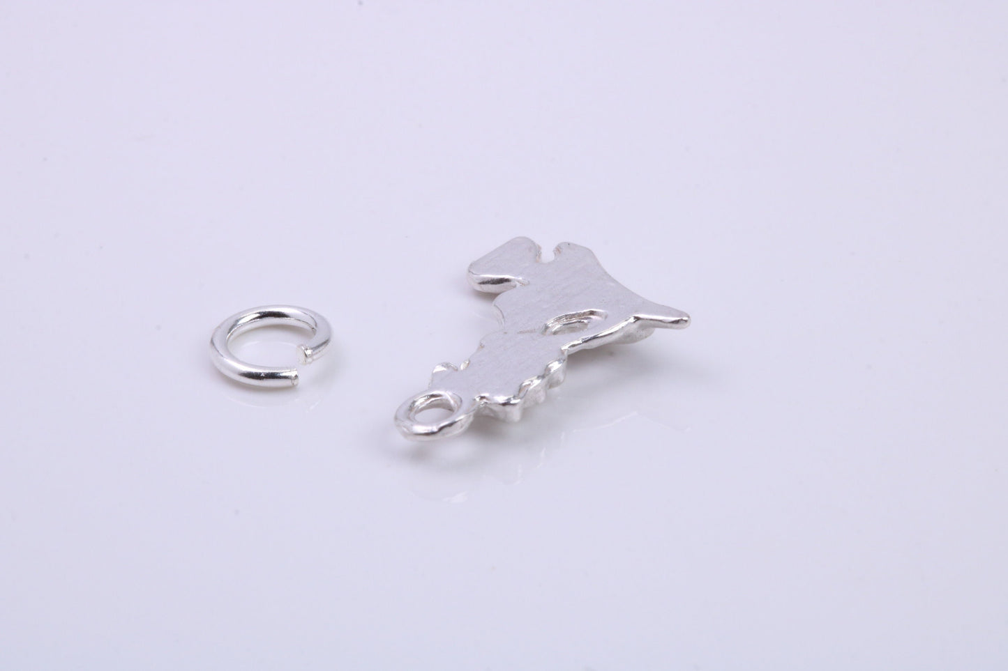 Witch on Broom Stick Charm, Traditional Charm, Made from Solid 925 Grade Sterling Silver, Complete with Attachment Link