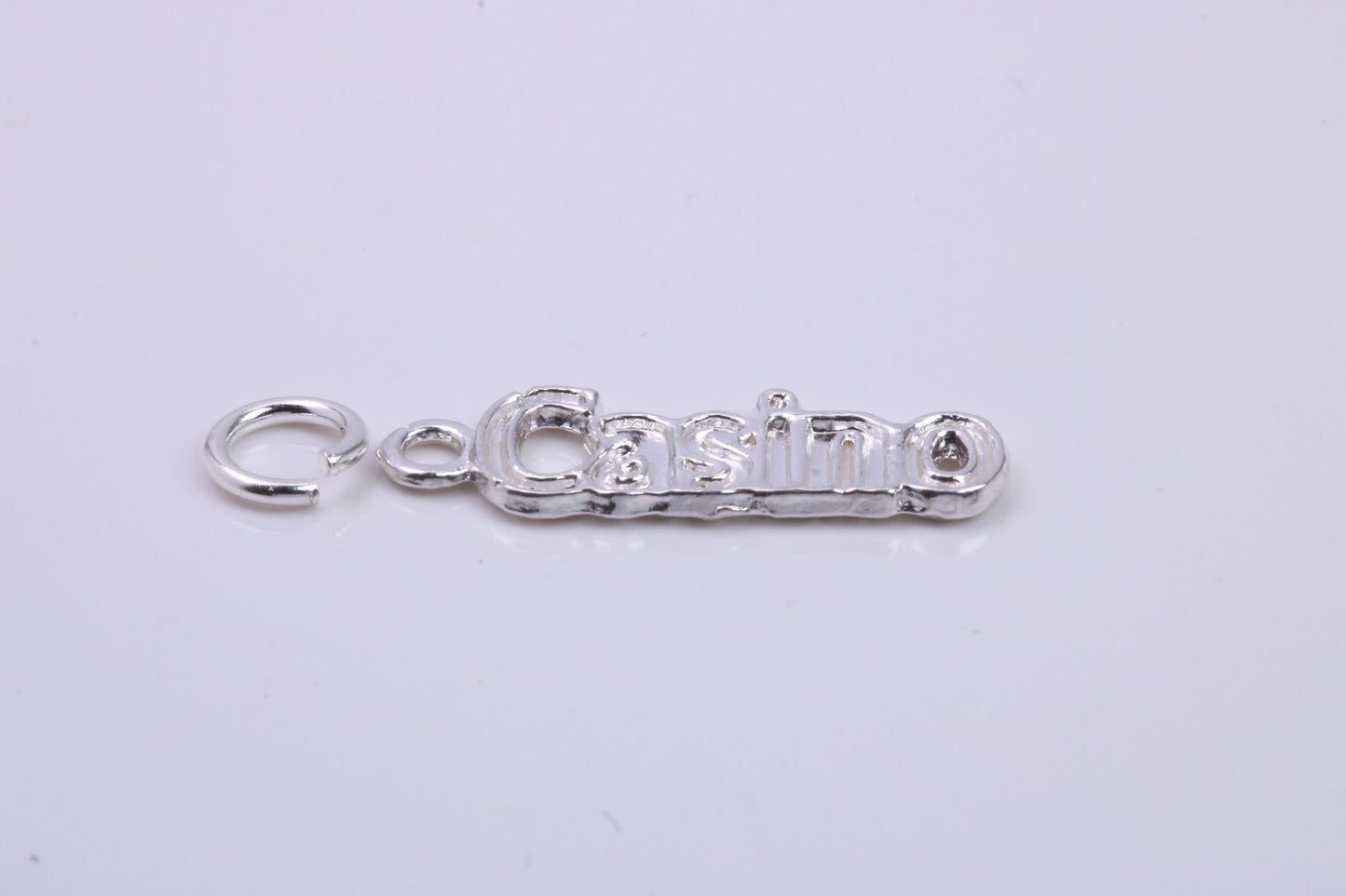 Casino Charm, Traditional Charm, Made from Solid 925 Grade Sterling Silver, Complete with Attachment Link
