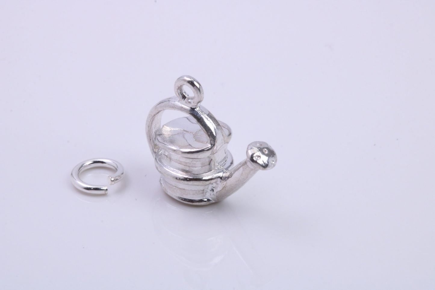 Garden Watering Can Charm, Traditional Charm, Made from Solid 925 Grade Sterling Silver, Complete with Attachment Link