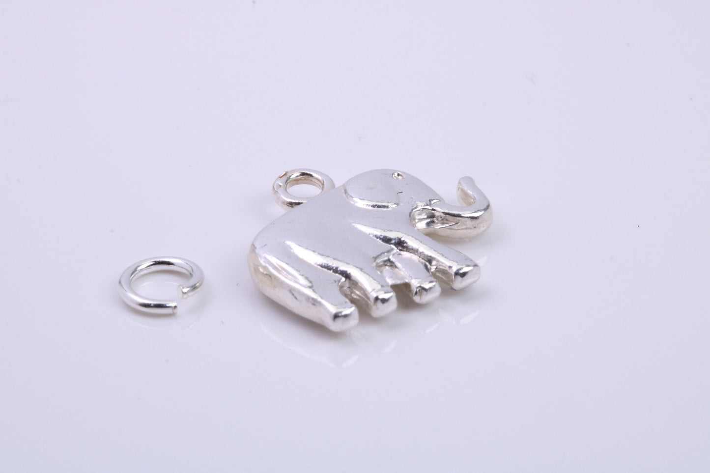 African Elephant Charm, Traditional Charm, Made from Solid 925 Grade Sterling Silver, Complete with Attachment Link