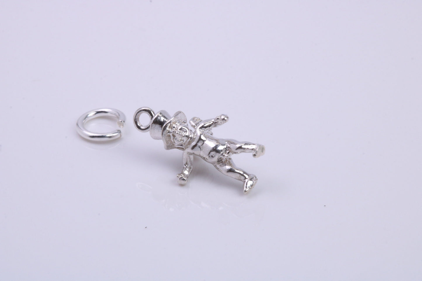 Leprechaun Charm, Traditional Charm, Made from Solid 925 Grade Sterling Silver, Complete with Attachment Link