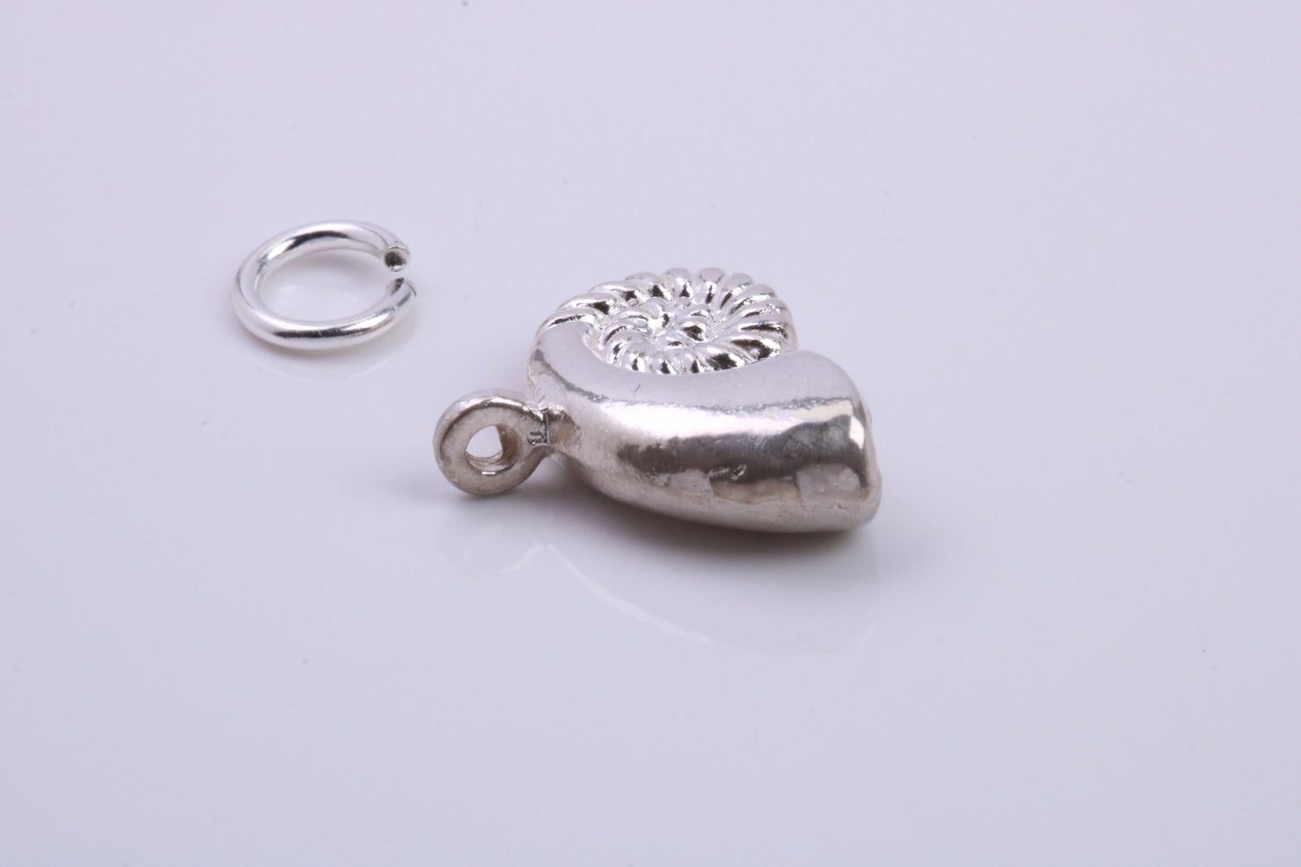 Sea Shell Charm, Traditional Charm, Made from Solid 925 Grade Sterling Silver, Complete with Attachment Link