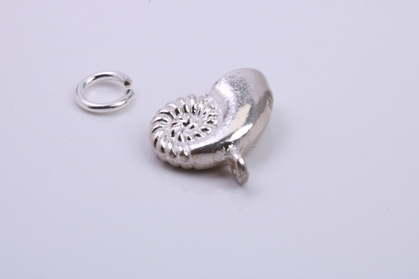 Sea Shell Charm, Traditional Charm, Made from Solid 925 Grade Sterling Silver, Complete with Attachment Link