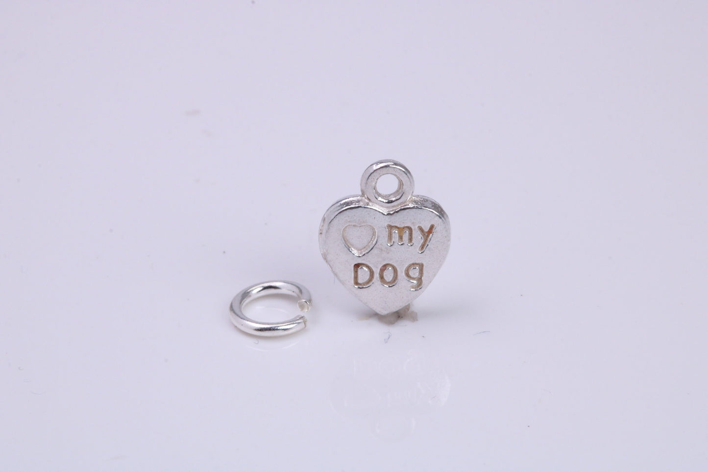 Love My Dog Charm, Traditional Charm, Made from Solid 925 Grade Sterling Silver, Complete with Attachment Link