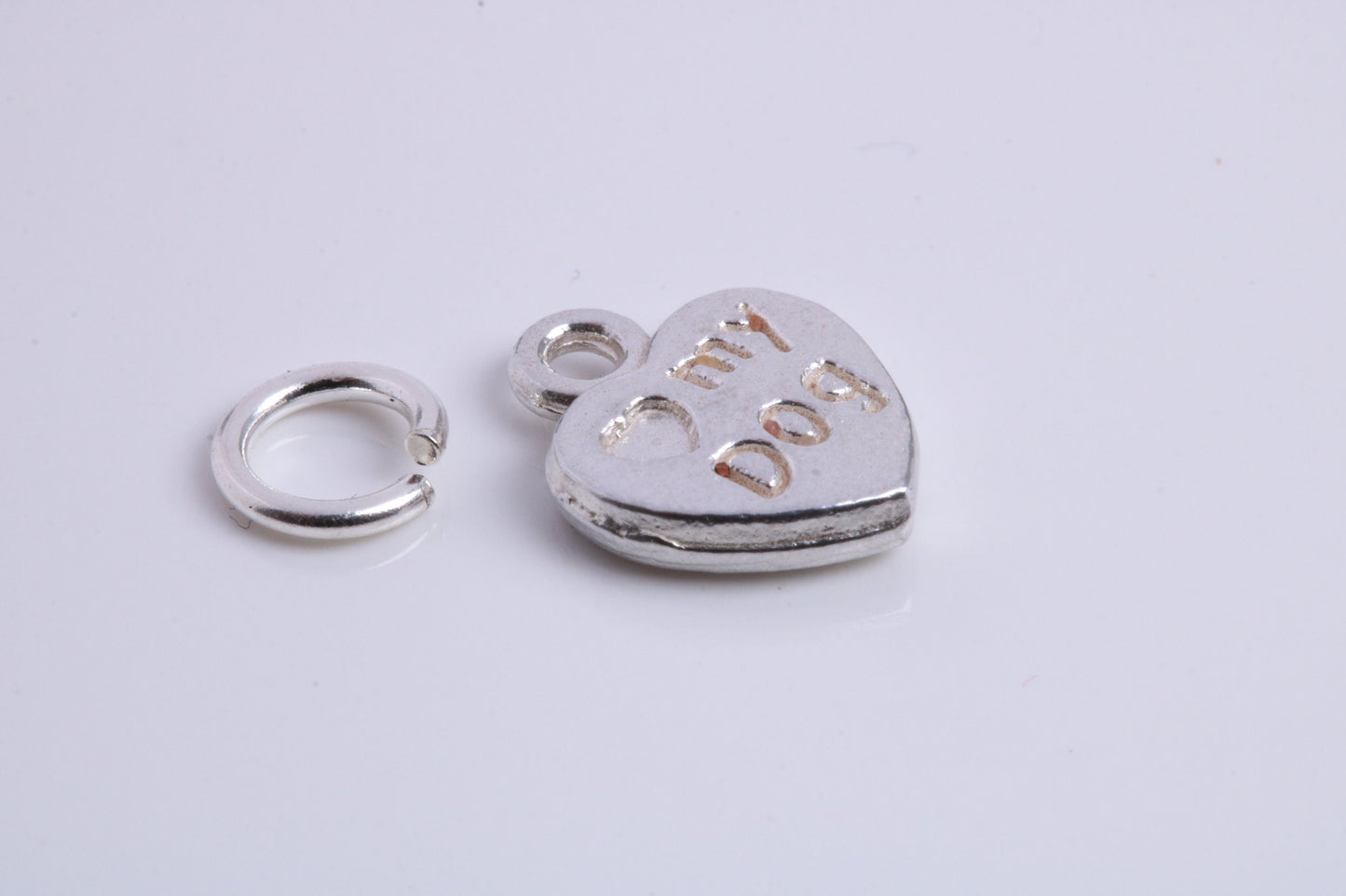 Love My Dog Charm, Traditional Charm, Made from Solid 925 Grade Sterling Silver, Complete with Attachment Link