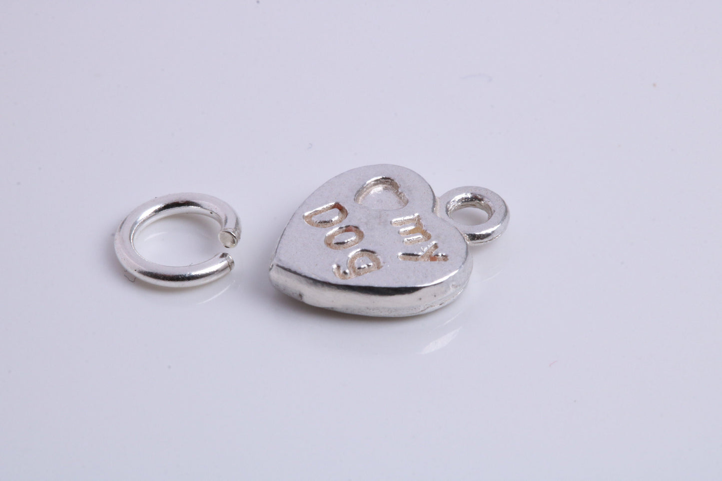 Love My Dog Charm, Traditional Charm, Made from Solid 925 Grade Sterling Silver, Complete with Attachment Link