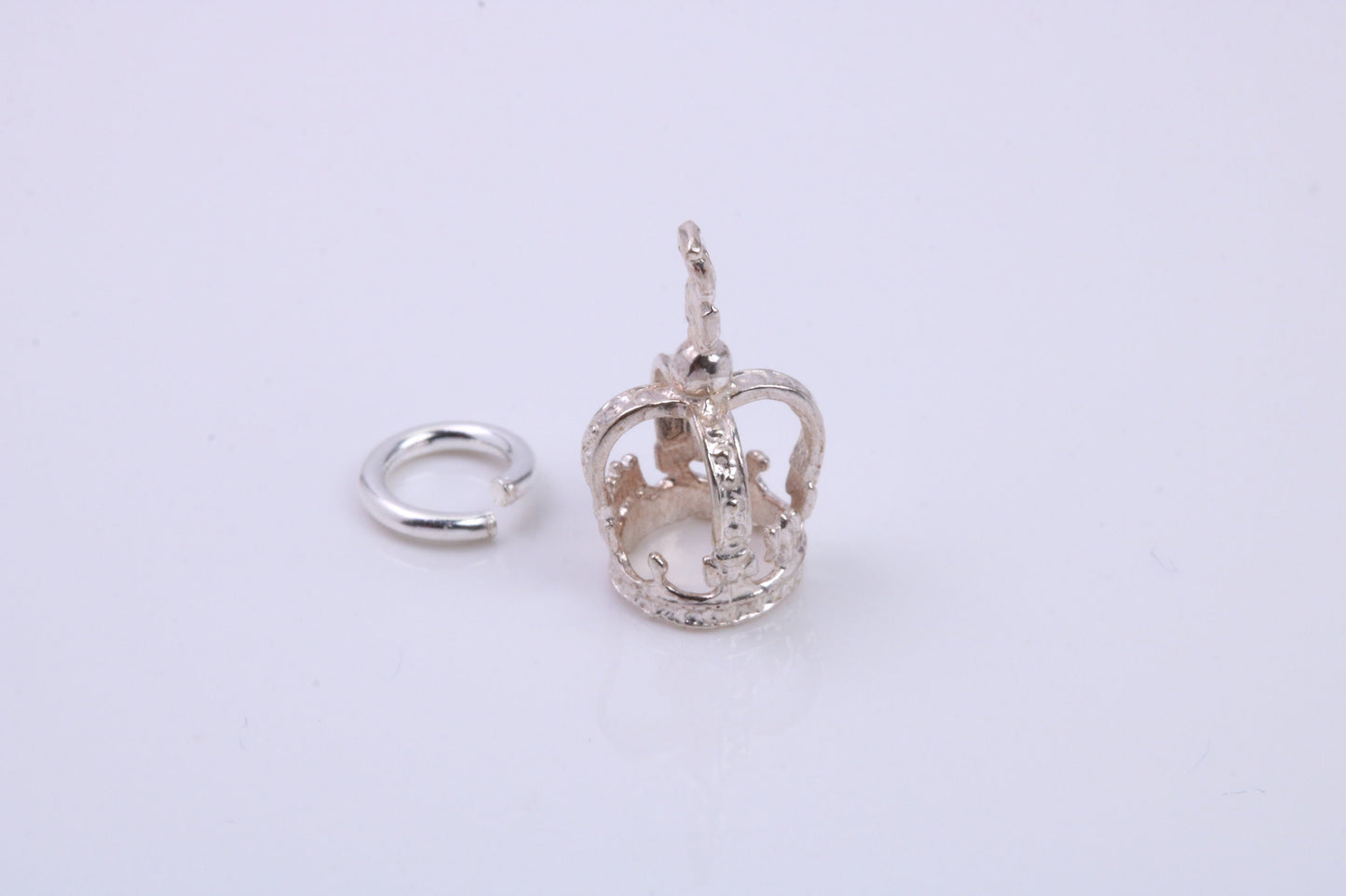 Royal Crown Charm, Traditional Charm, Made from Solid 925 Grade Sterling Silver, Complete with Attachment Link