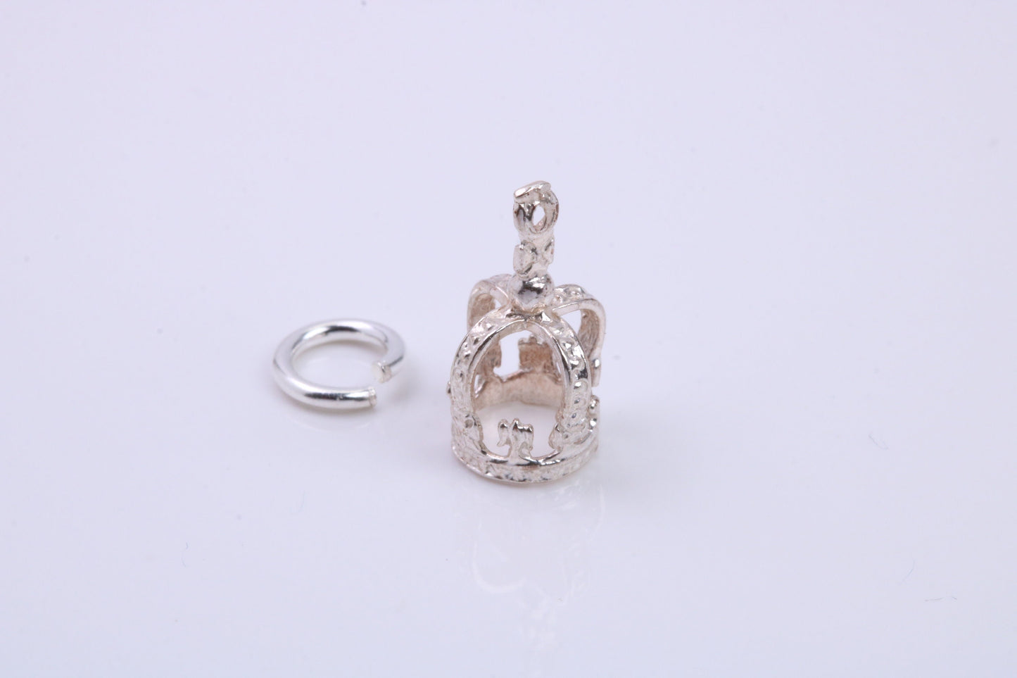 Royal Crown Charm, Traditional Charm, Made from Solid 925 Grade Sterling Silver, Complete with Attachment Link