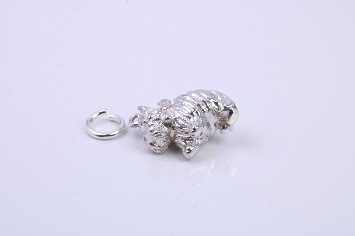 Scottish Terrier Dog Charm, Traditional Charm, Made from Solid 925 Grade Sterling Silver, Complete with Attachment Link