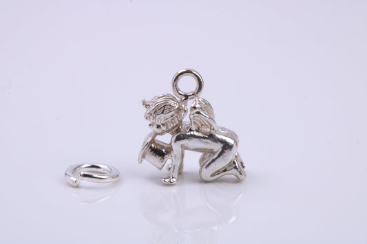 Cupid Charm, Traditional Charm, Made from Solid 925 Grade Sterling Silver, Complete with Attachment Link