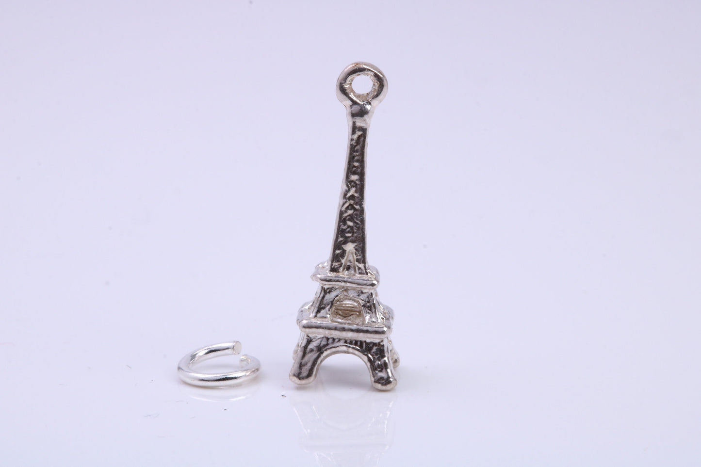 Eiffel Tower Charm, Traditional Charm, Made from Solid 925 Grade Sterling Silver, Complete with Attachment Link