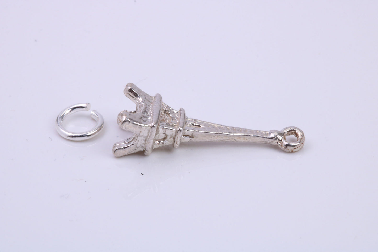 Eiffel Tower Charm, Traditional Charm, Made from Solid 925 Grade Sterling Silver, Complete with Attachment Link