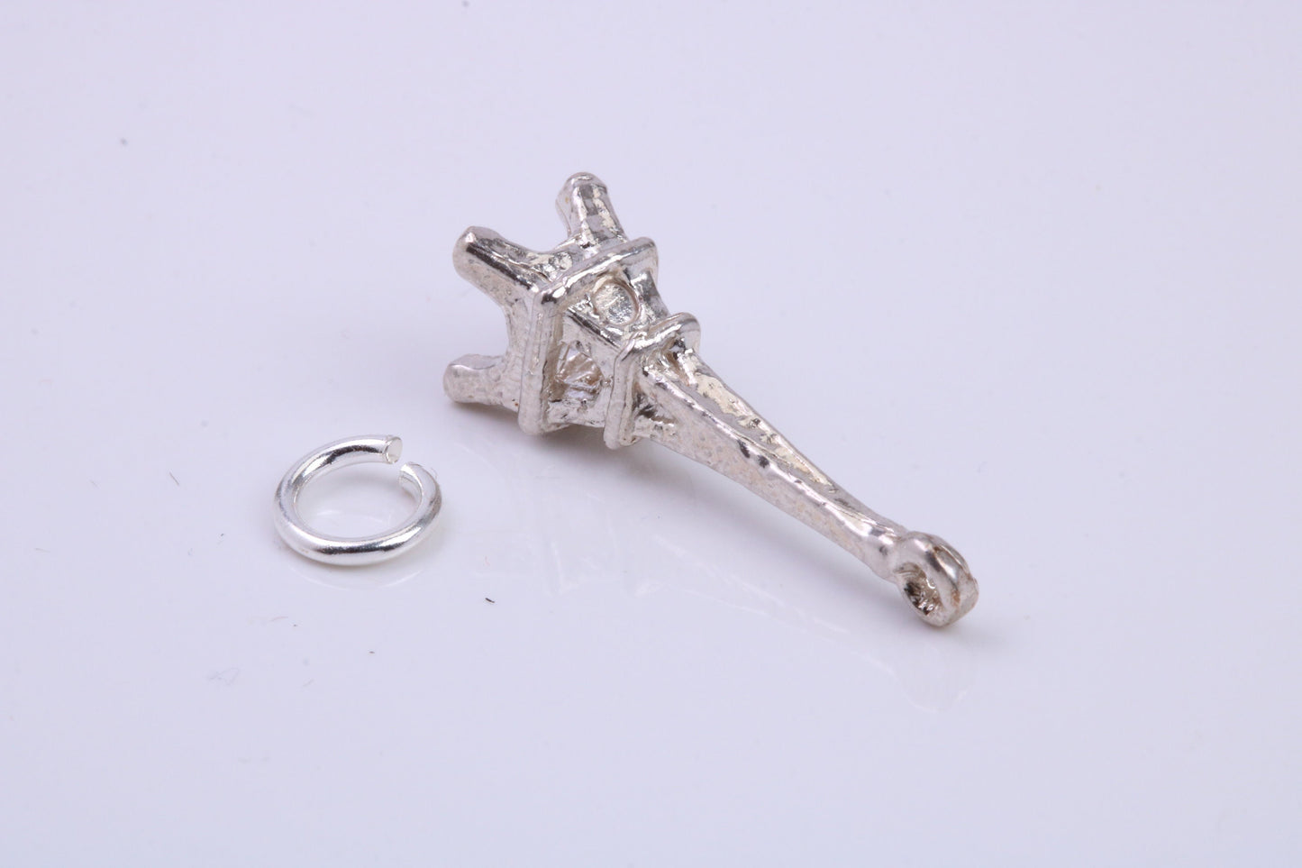 Eiffel Tower Charm, Traditional Charm, Made from Solid 925 Grade Sterling Silver, Complete with Attachment Link
