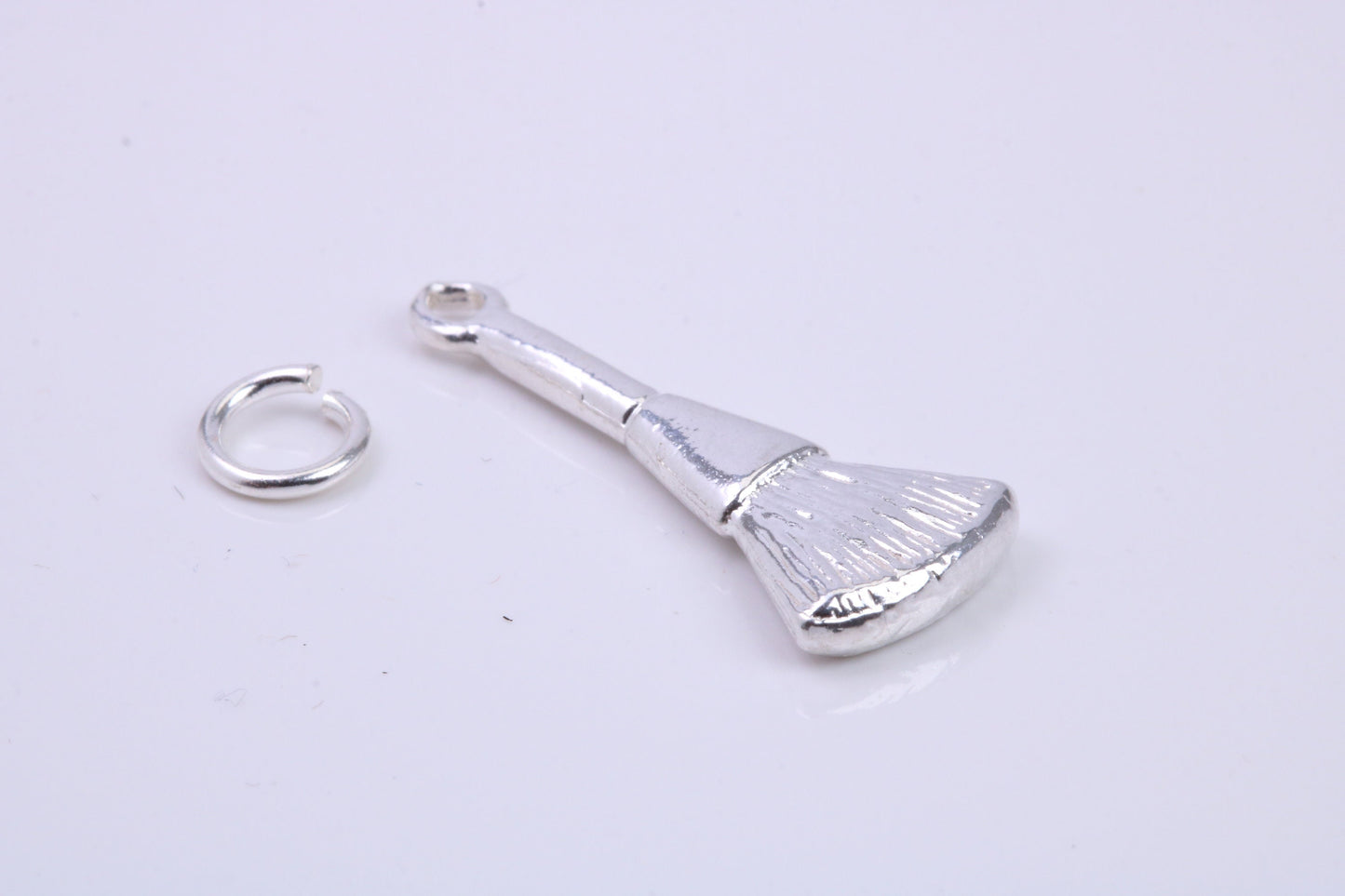 Make Up Brush Charm, Traditional Charm, Made from Solid 925 Grade Sterling Silver, Complete with Attachment Link