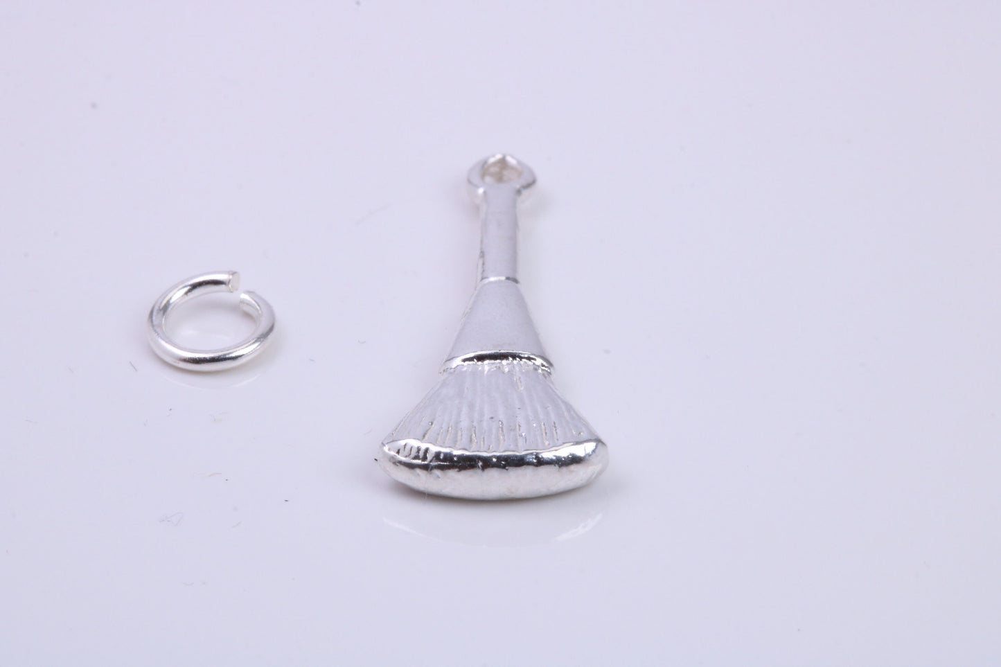 Make Up Brush Charm, Traditional Charm, Made from Solid 925 Grade Sterling Silver, Complete with Attachment Link