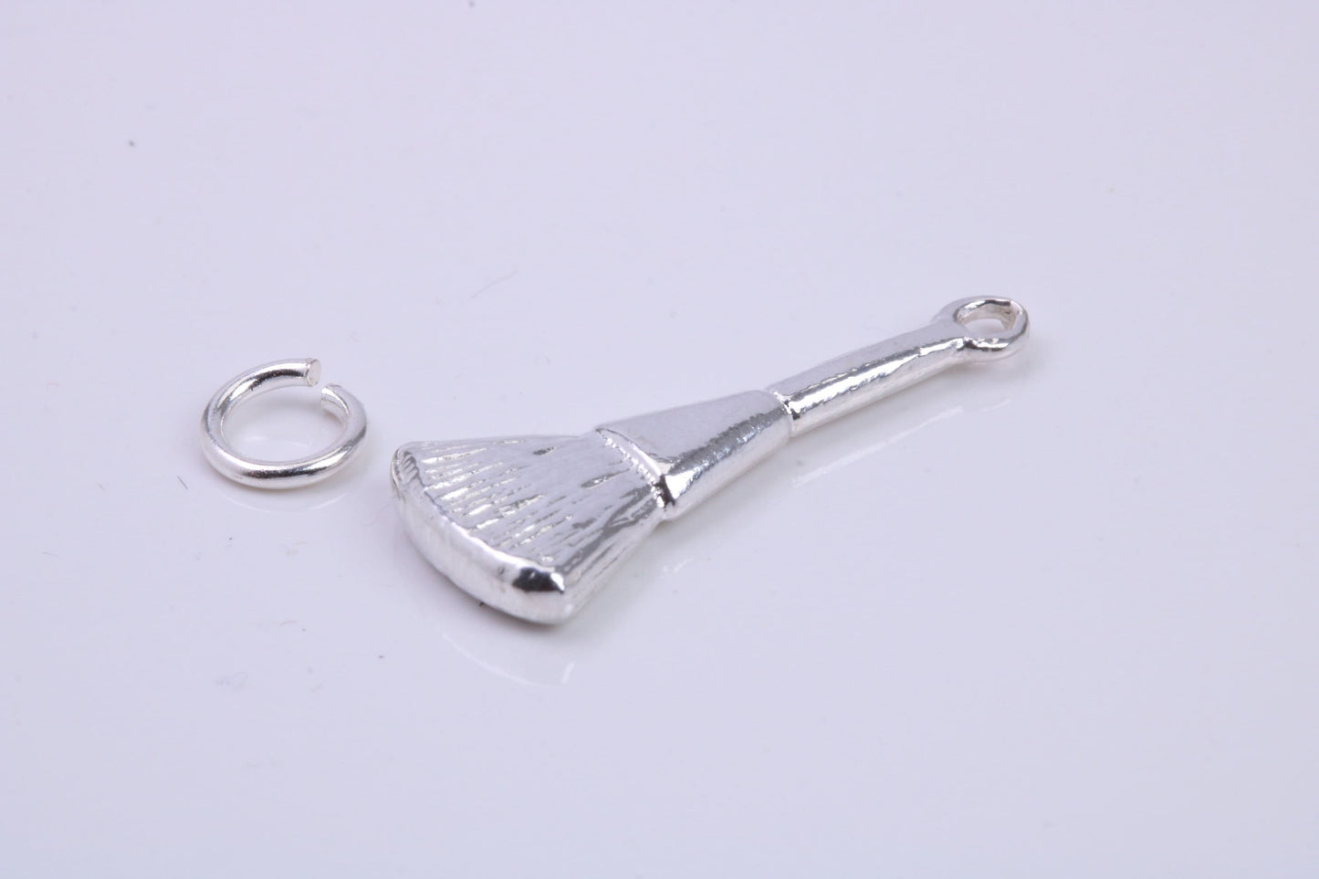 Make Up Brush Charm, Traditional Charm, Made from Solid 925 Grade Sterling Silver, Complete with Attachment Link