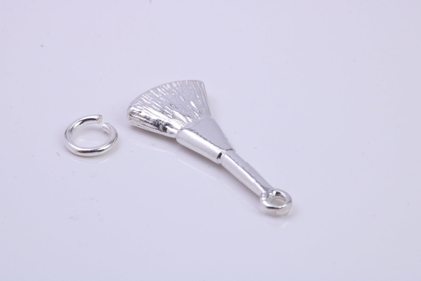 Make Up Brush Charm, Traditional Charm, Made from Solid 925 Grade Sterling Silver, Complete with Attachment Link