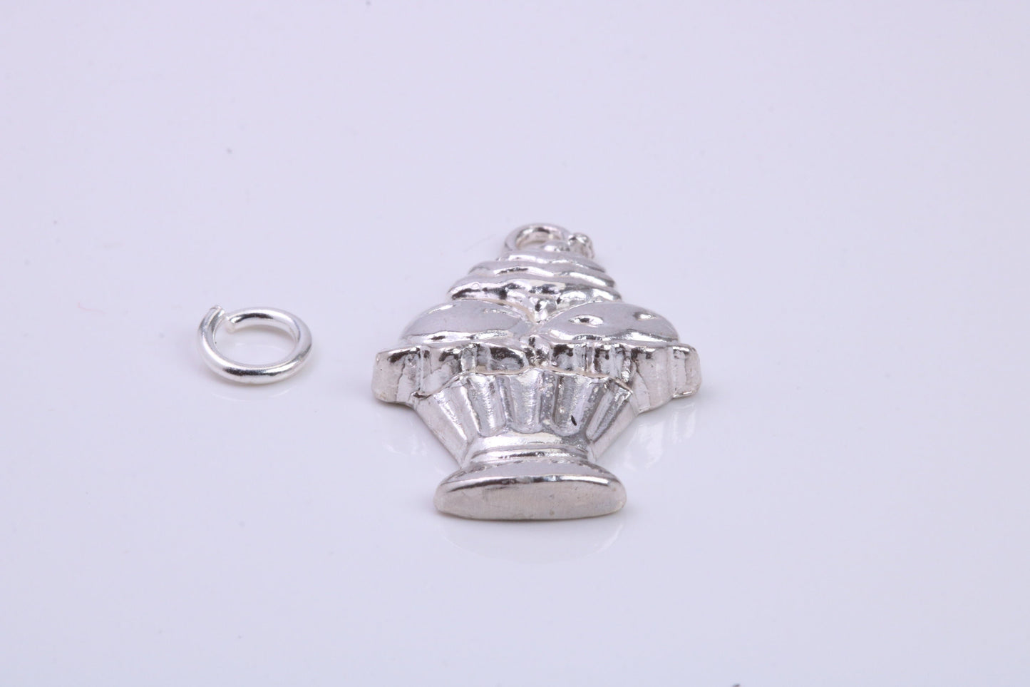 Sundae Charm, Traditional Charm, Made from Solid 925 Grade Sterling Silver, Complete with Attachment Link